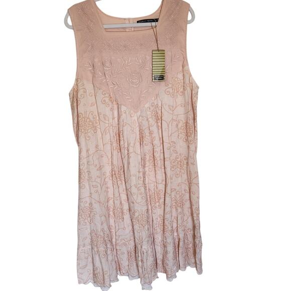 Gudrun Sjoden Pink Elisabeth Organic Cotton Linen Dress Women Size XL NWT - Picture 1 of 6